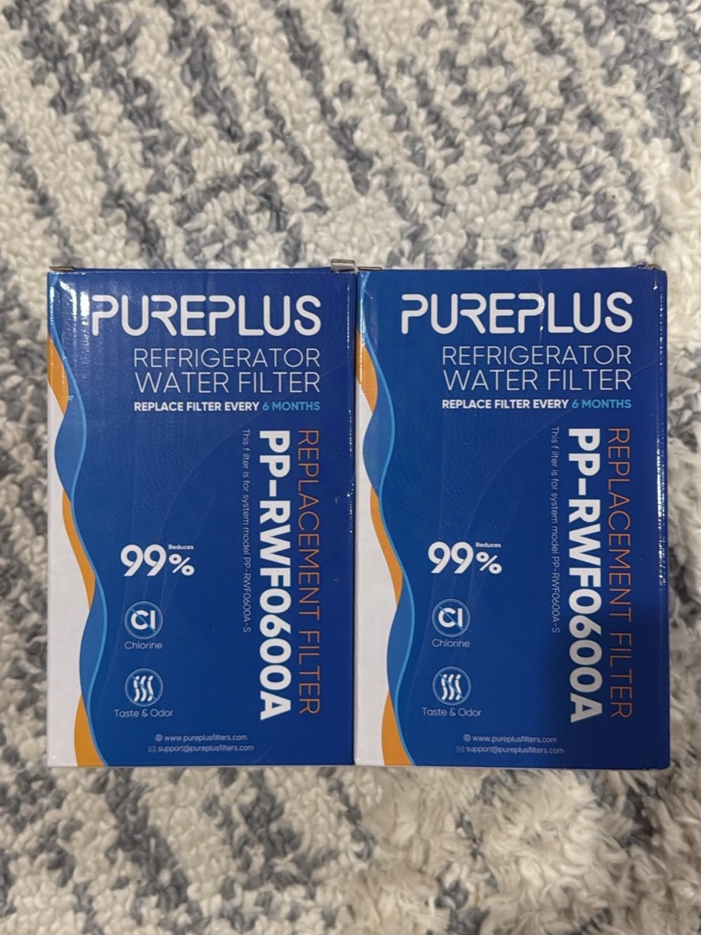 PurePlus PP-RWF0600A Refrigerator Water Filter - Blue 2 Pack